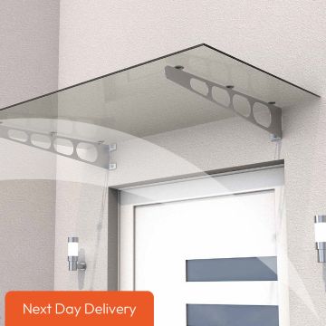 HD Stainless Steel Clear Glass Canopy 160x100cm 
